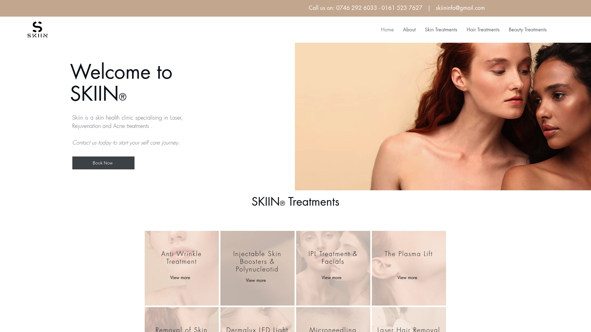 Two women with glowing skin in a welcoming clinic setting, representing SKIIN® Clinic's focus on laser rejuvenation and skin health treatments.