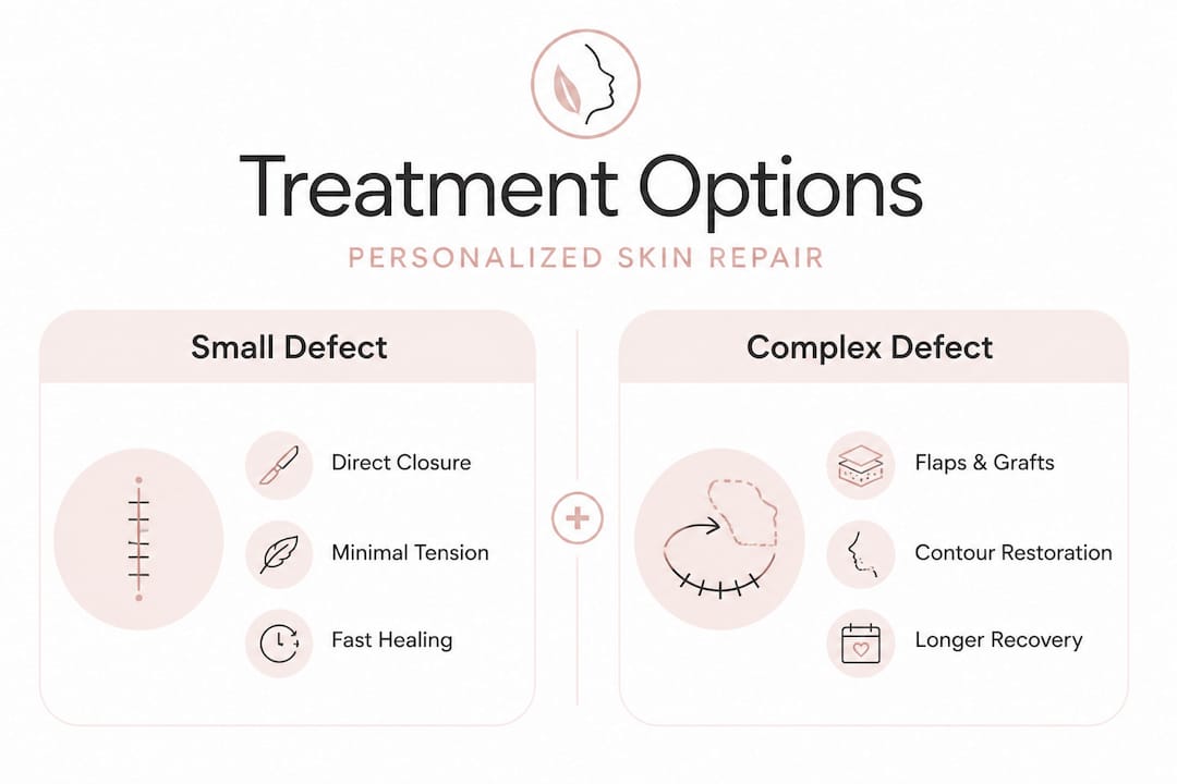 Infographic comparing skin repair methods