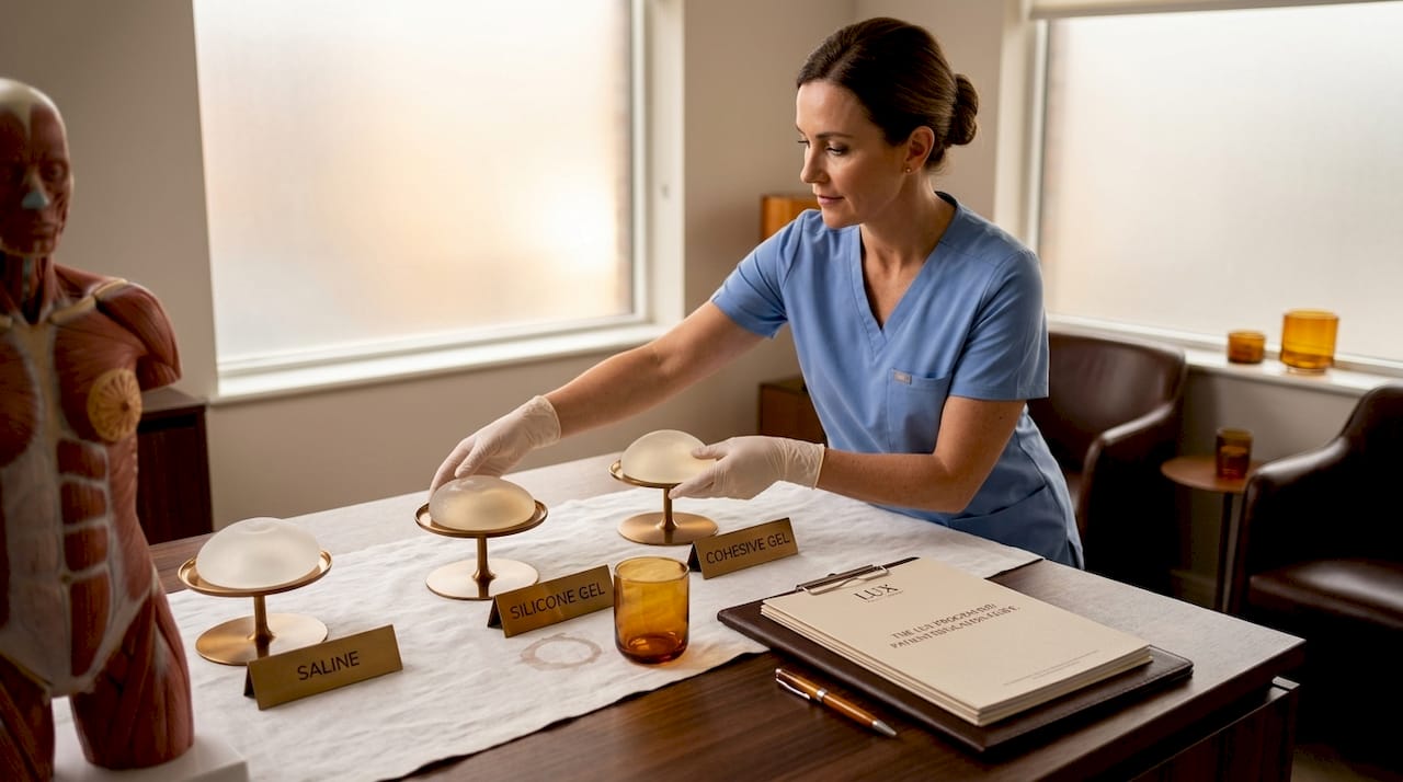 Nurse with labeled breast implant samples