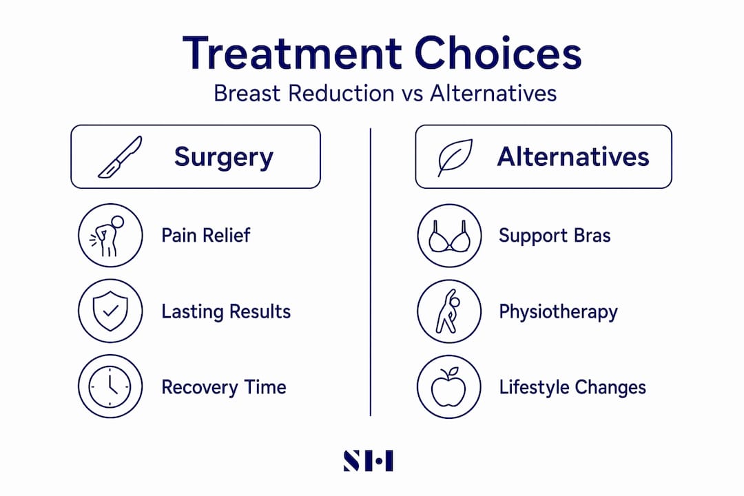 Infographic comparing surgery to non-surgical alternatives