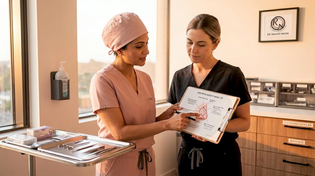 Mohs surgeon and nurse collaborate in clinic