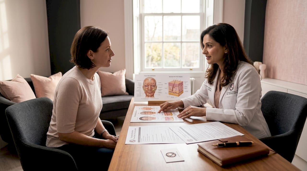 Surgeon explaining continuity of care