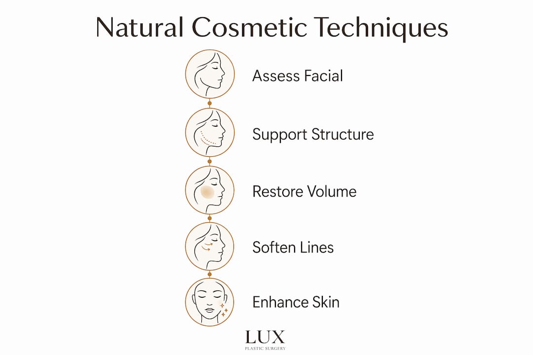 Infographic illustrating natural cosmetic techniques