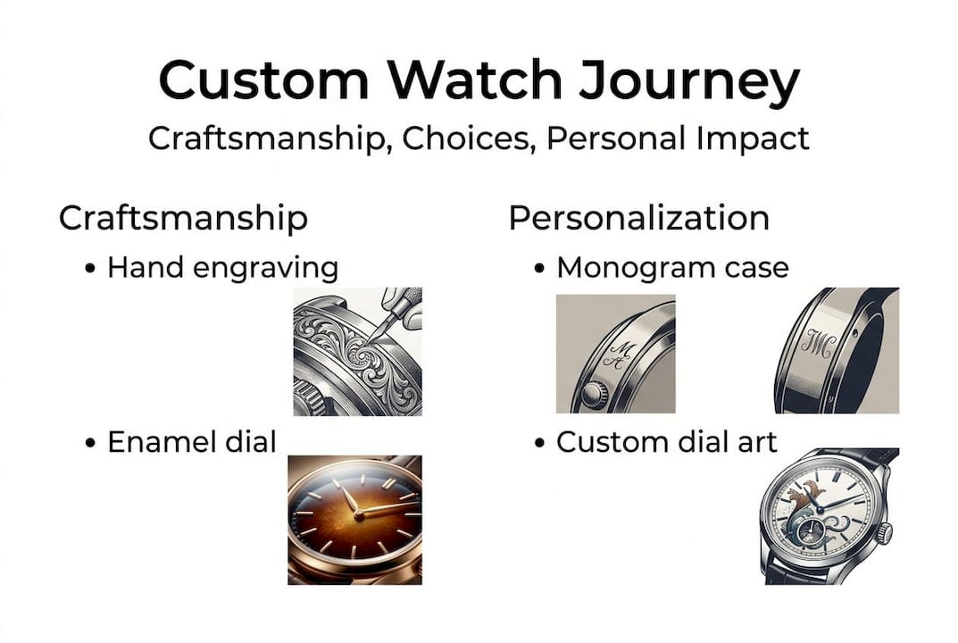 Infographic showing custom watch features overview