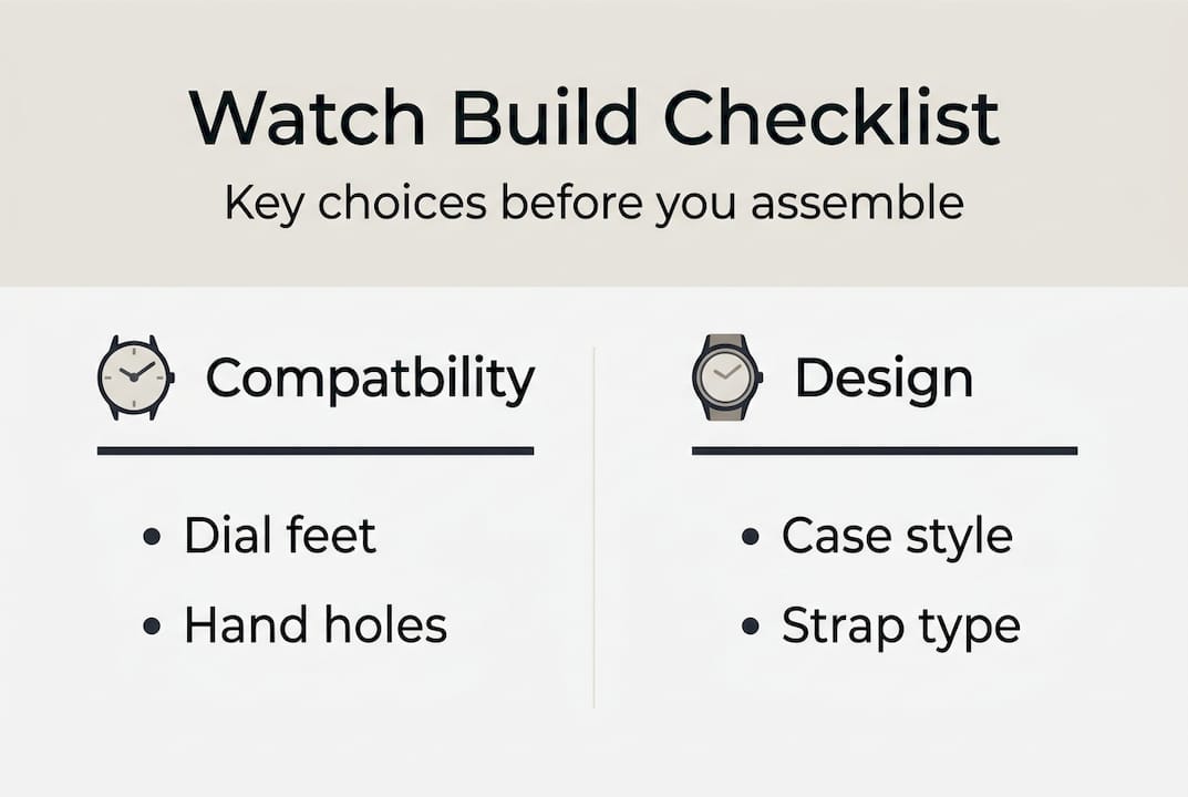 Infographic of custom watch build checklist