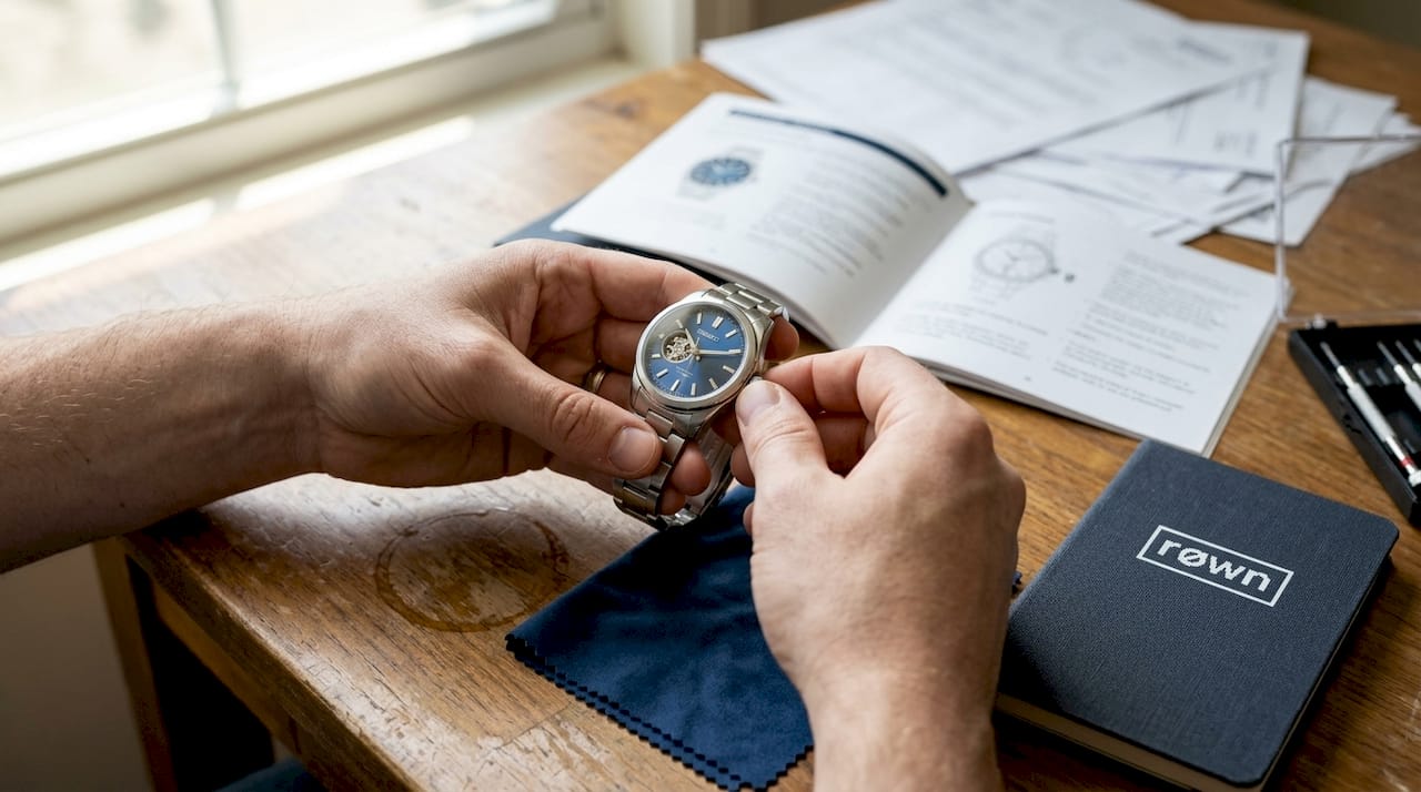 Close view setting watch crown with manual