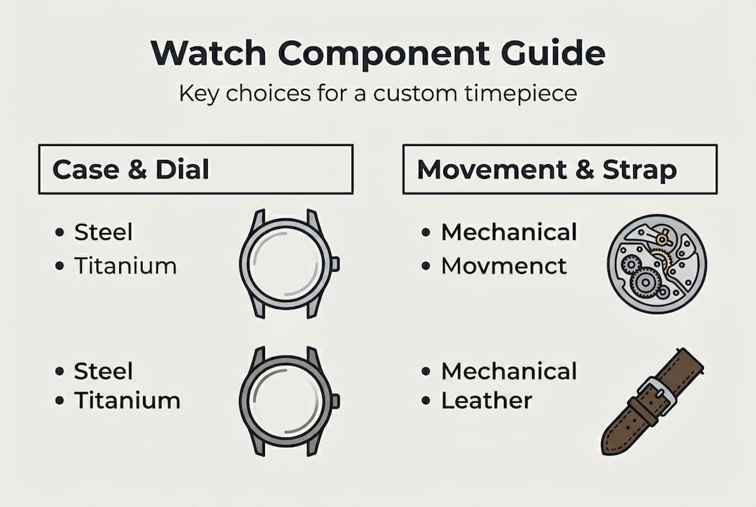 Infographic of main watch component choices