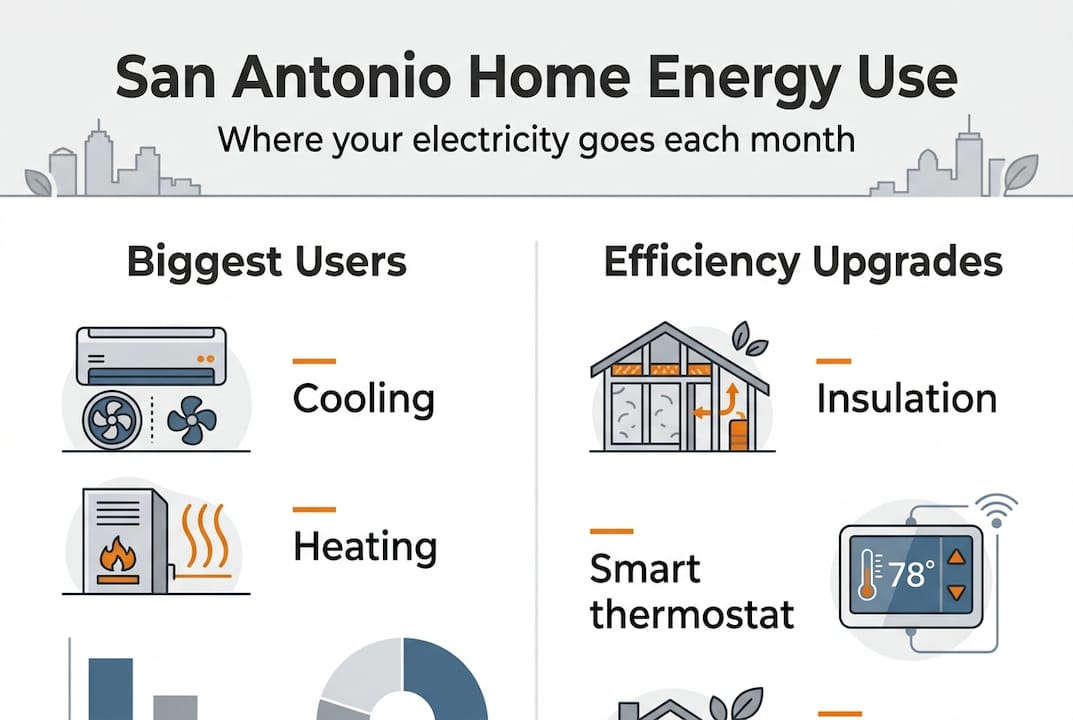 Infographic of San Antonio home energy usage