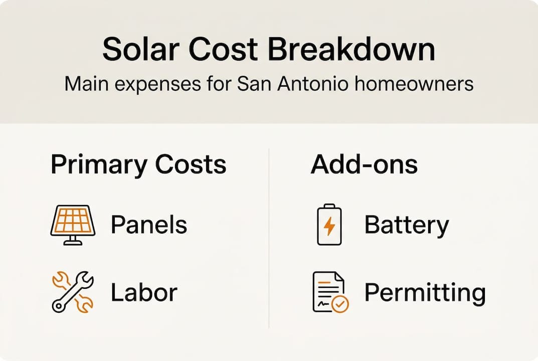 Infographic of major solar cost components