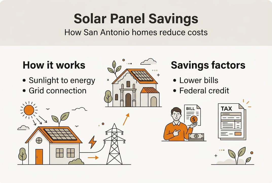 Infographic explaining solar savings in San Antonio