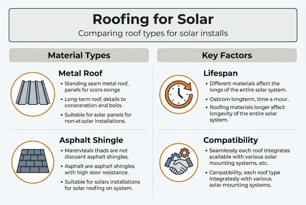 Infographic showing roof types and solar suitability