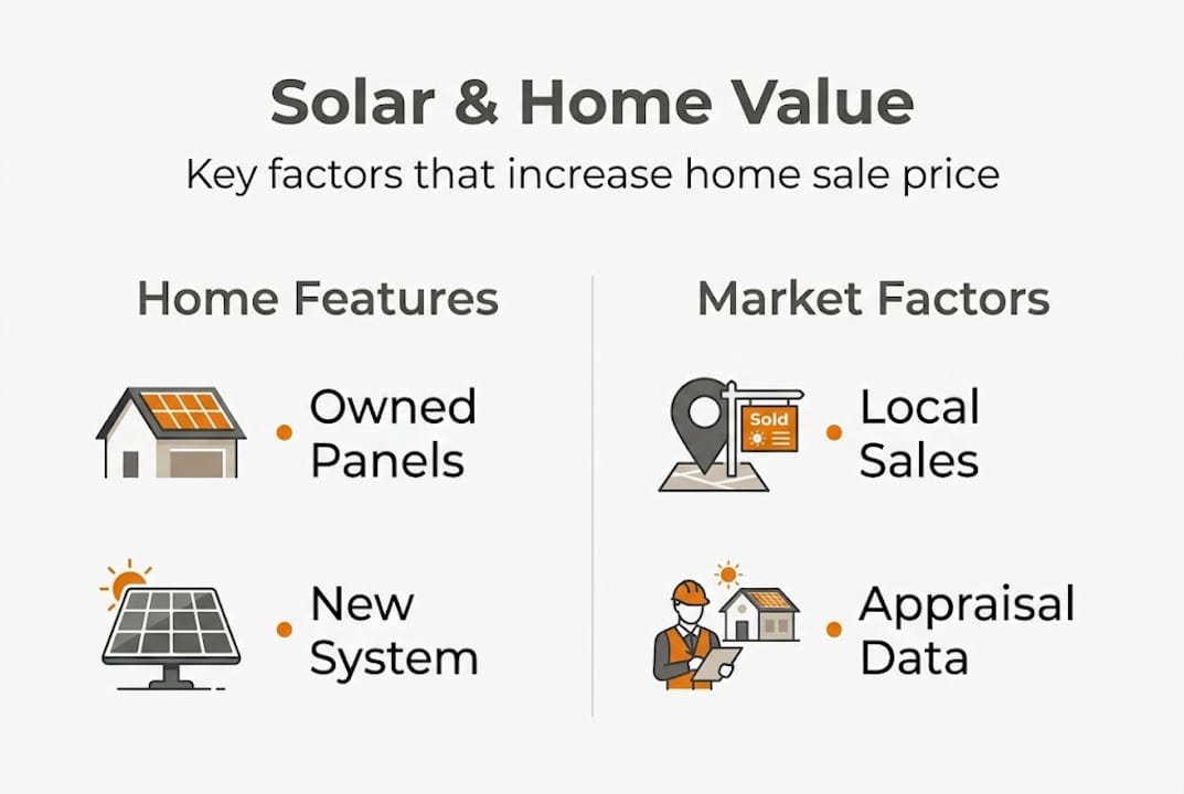 Infographic on how solar panels impact home value