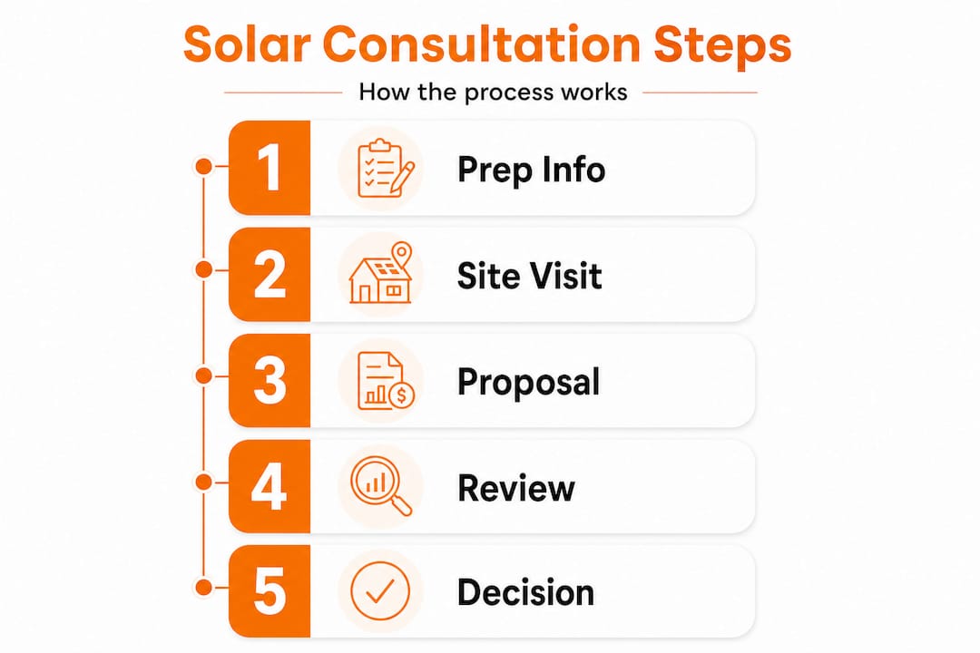 Infographic outlines solar consultation stages