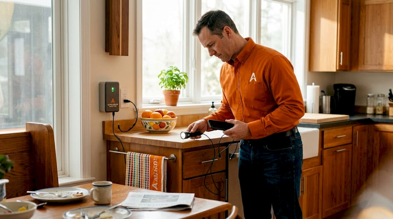 Home battery backup system in Texas kitchen