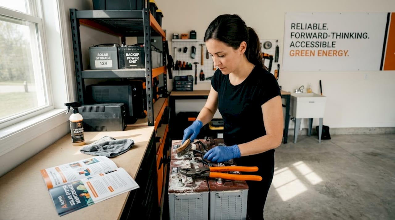Routine maintenance cleaning battery terminals
