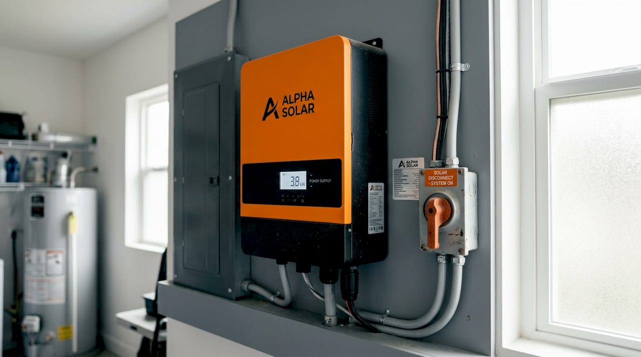 Residential solar inverter connected to home electrical panel