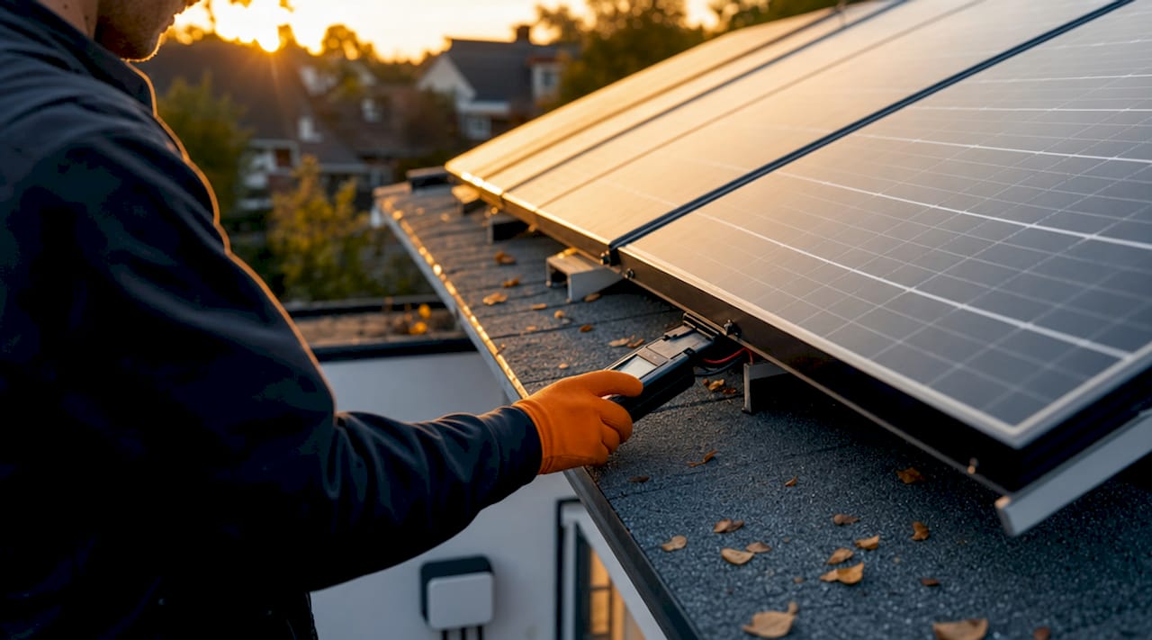 Solar panel charging home battery system