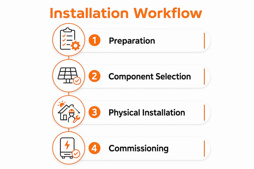 Infographic showing battery backup installation steps