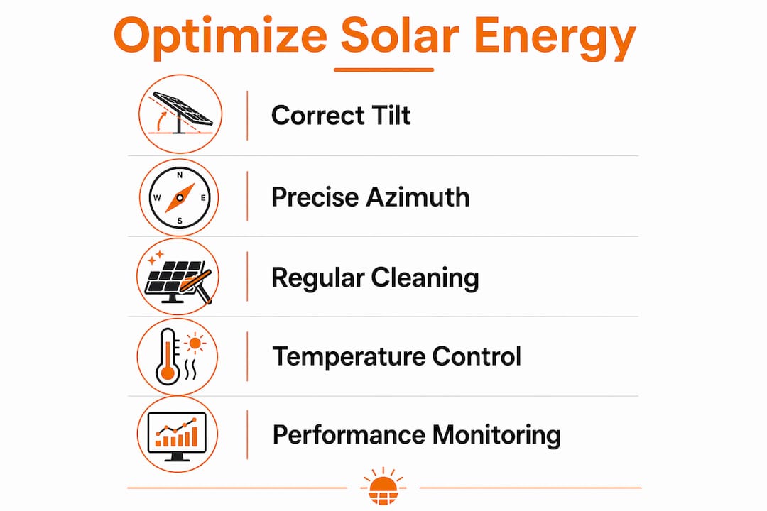 Infographic illustrating key solar optimization steps