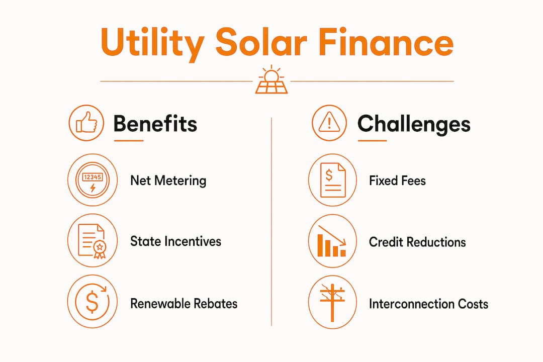 Infographic comparing utility financial mechanisms for solar