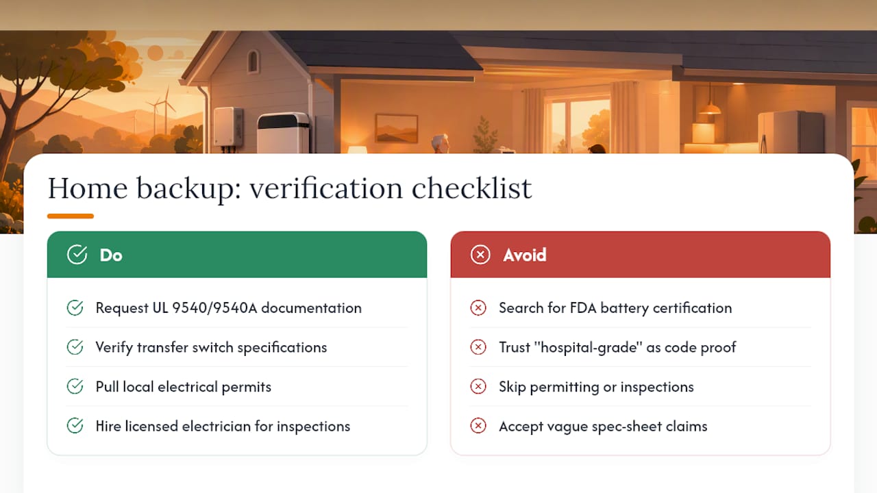 Are There FDA or Hospital-Grade Rules for Home Medical Backup Power? — overview diagram