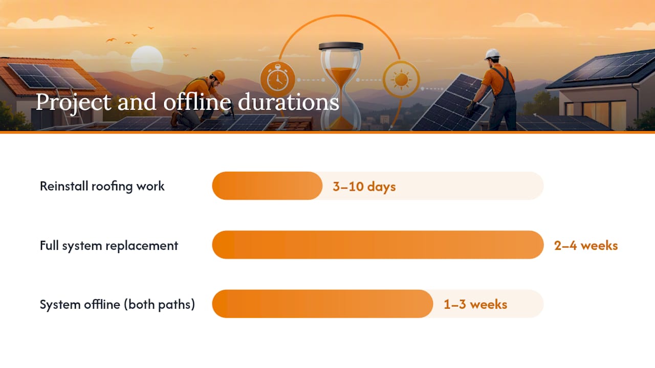 Solar reinstallation and replacement timeline comparison
