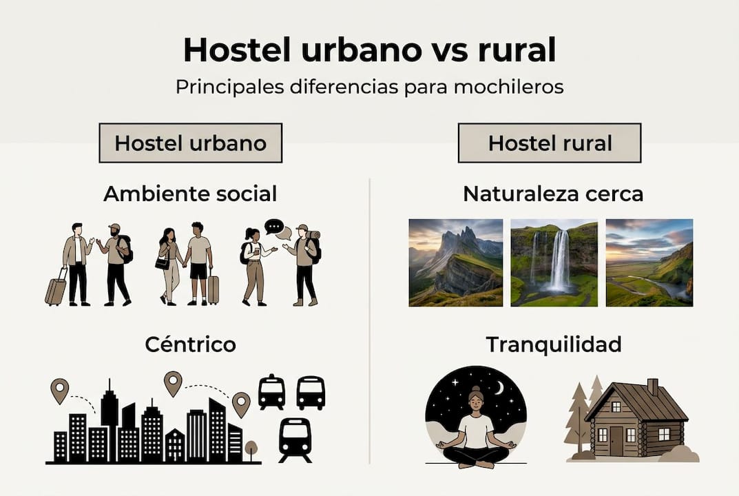 Guía visual de hostales urbanos y rurales en Islandia