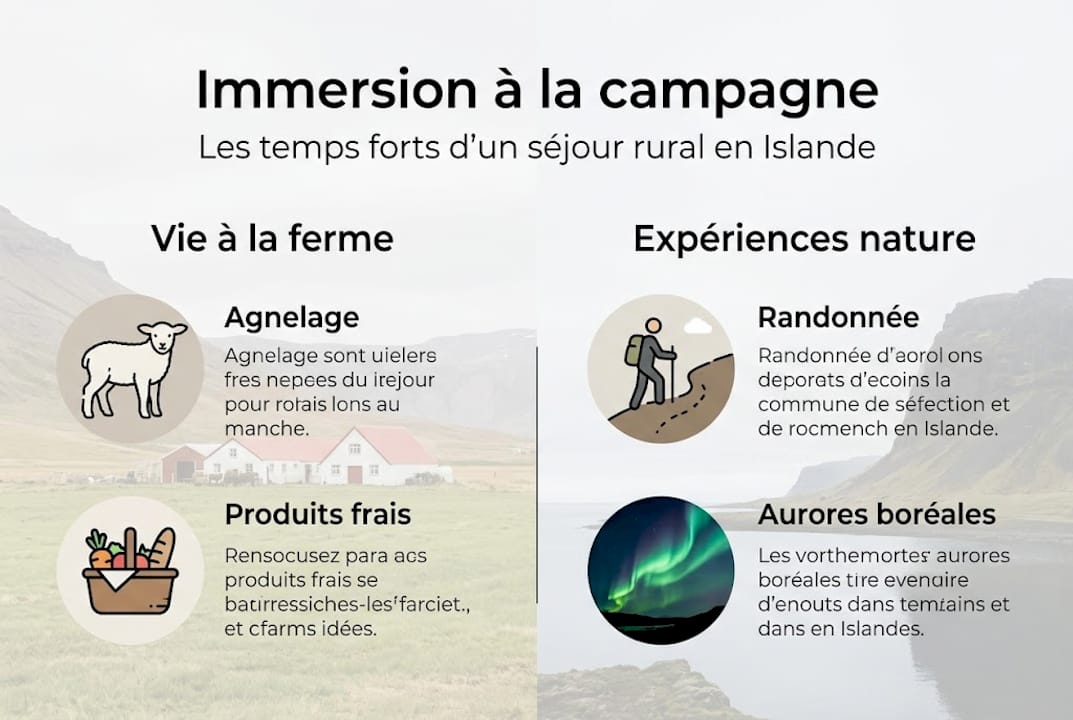 Infographie : tout savoir sur l’immersion en milieu rural en Islande, résumé simple et efficace