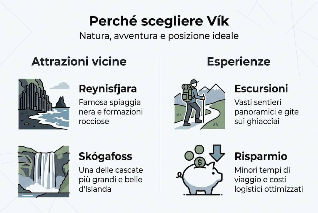 Infografica: tutti i motivi per scegliere un soggiorno nei dintorni di Vík