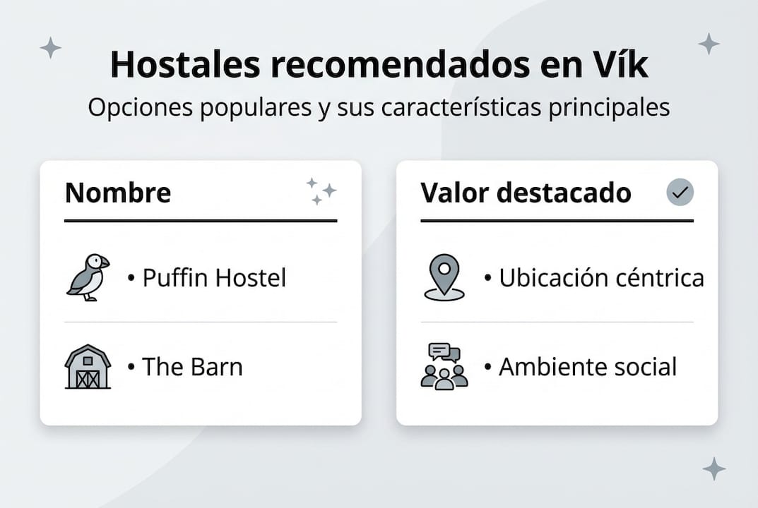 Guía visual de los mejores hostales para alojarse en Vík