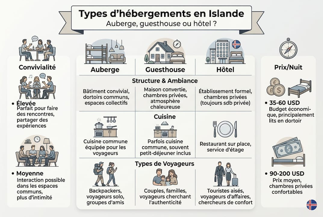 Panorama des différentes options d’hébergement en Islande