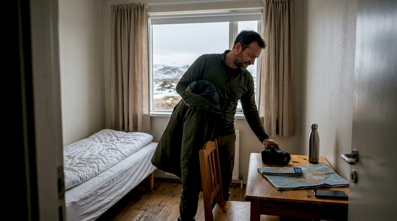 Habitación privada en hostel islandés para viajeros