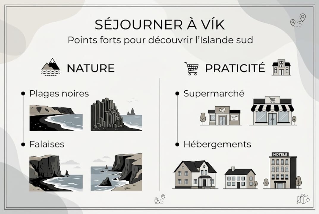 Infographie : pourquoi choisir Vík pour votre séjour ?