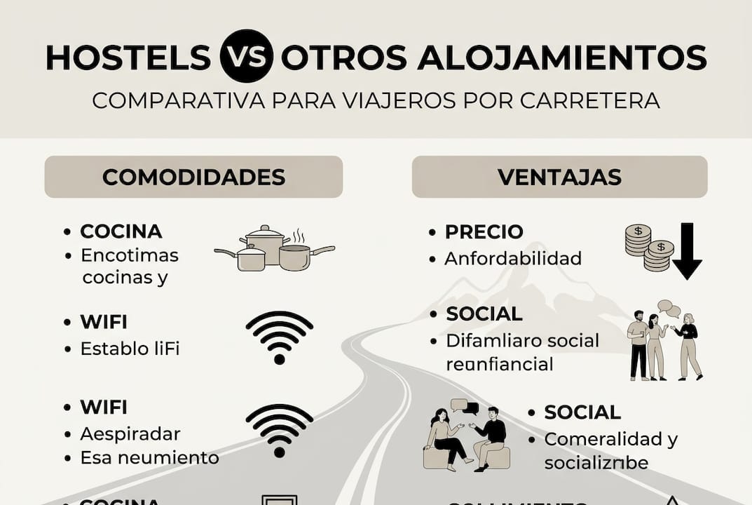 Comparativa visual: hostales frente a otros tipos de alojamiento en Islandia