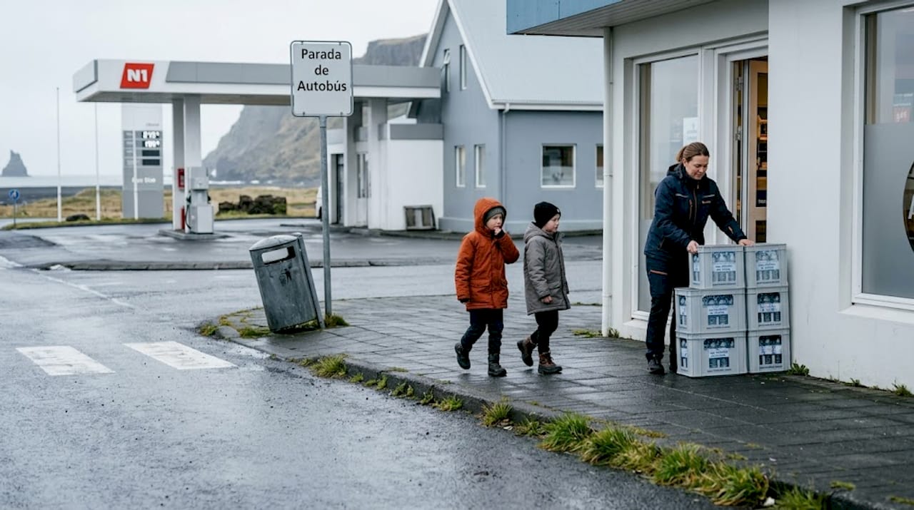 El bullicio matutino en el centro de Vík