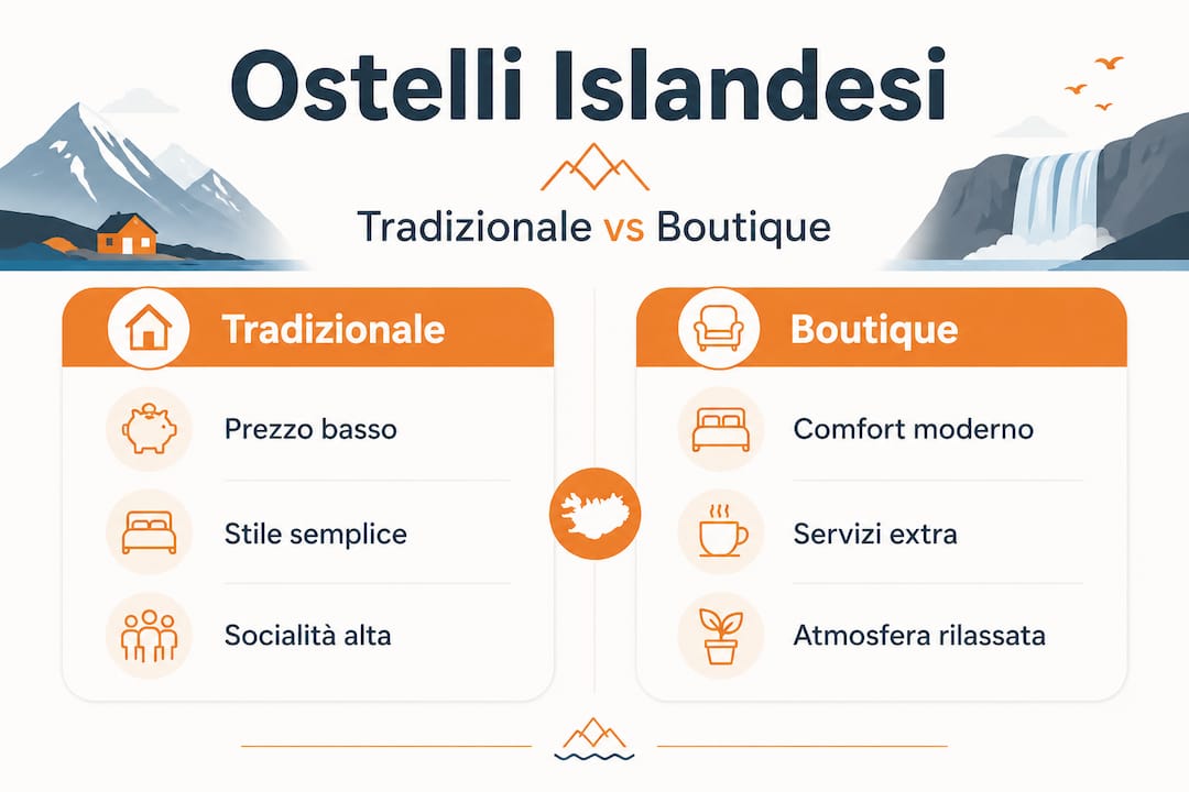 Infografica: differenze tra ostelli tradizionali e boutique hostel