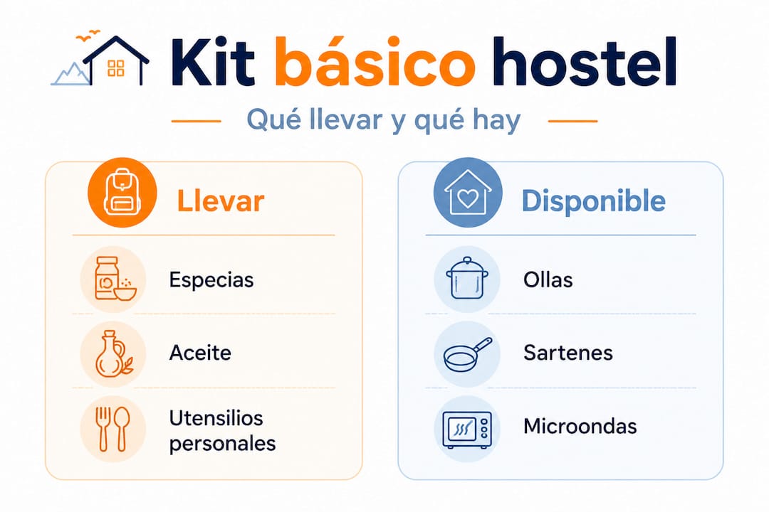 Infografía: ¿Qué utensilios de cocina debes llevar y cuáles encontrarás en destino?