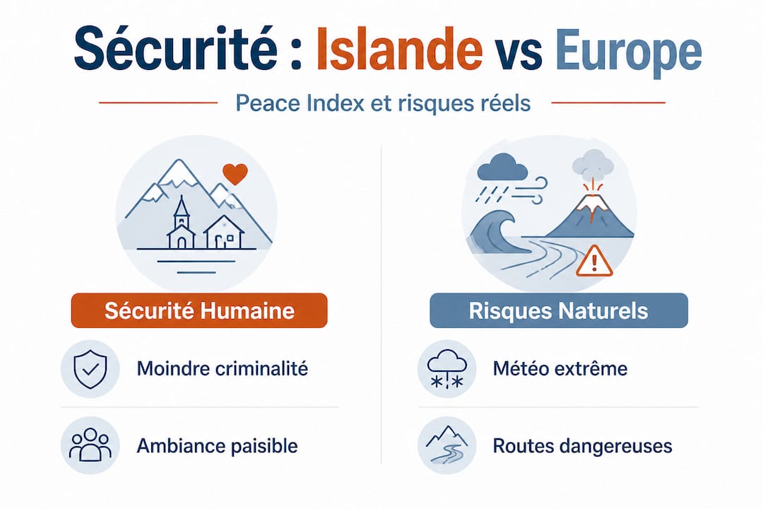 Infographie : entre sécurité des habitants et dangers naturels en Islande