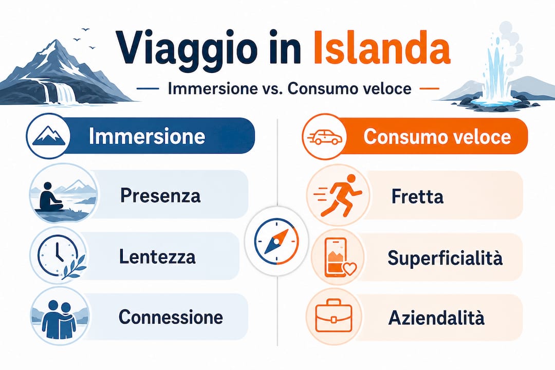 Islanda in un'infografica: vivere il momento, lontano dal consumo mordi e fuggi