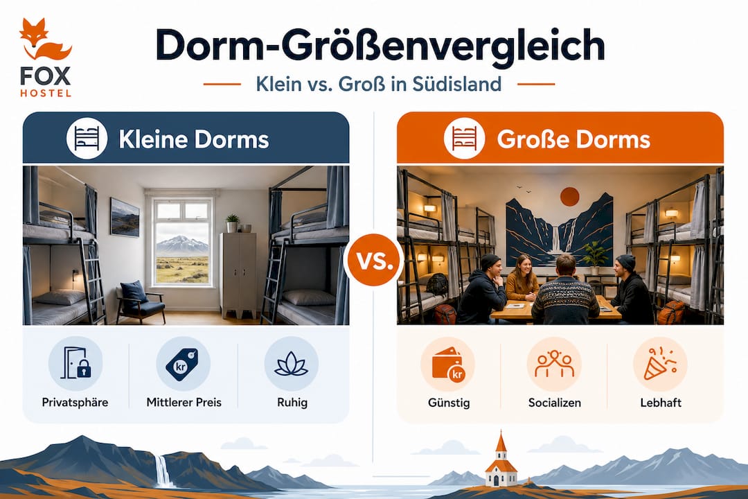 Infografik: Unterschiede zwischen kleinen und großen Studentenwohnheimen im Überblick