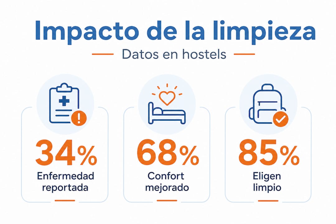Infografía con datos esenciales sobre la limpieza en albergues
