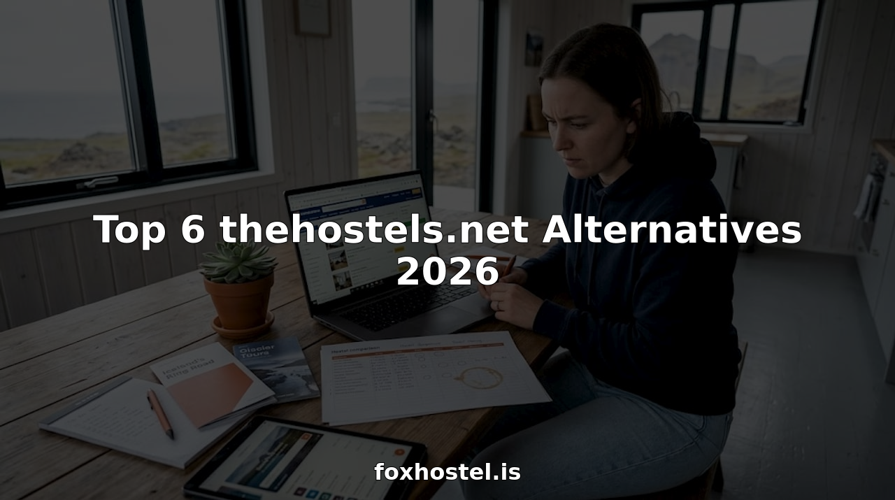 Travel planner comparing hostel booking sites