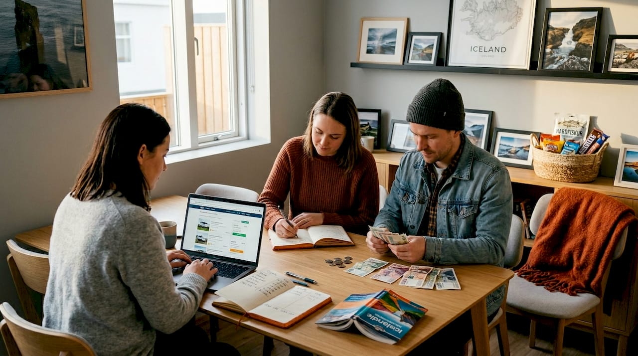 Group planning budget for Iceland hostel stay