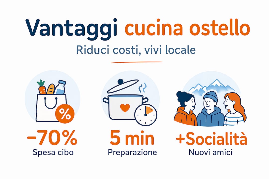 Infografica: perché scegliere una cucina condivisa in ostello durante un viaggio in Islanda