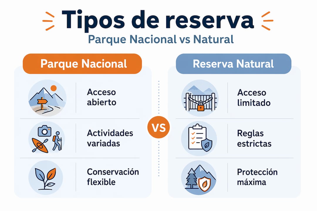 Infografía sobre los diferentes tipos de áreas protegidas en Islandia
