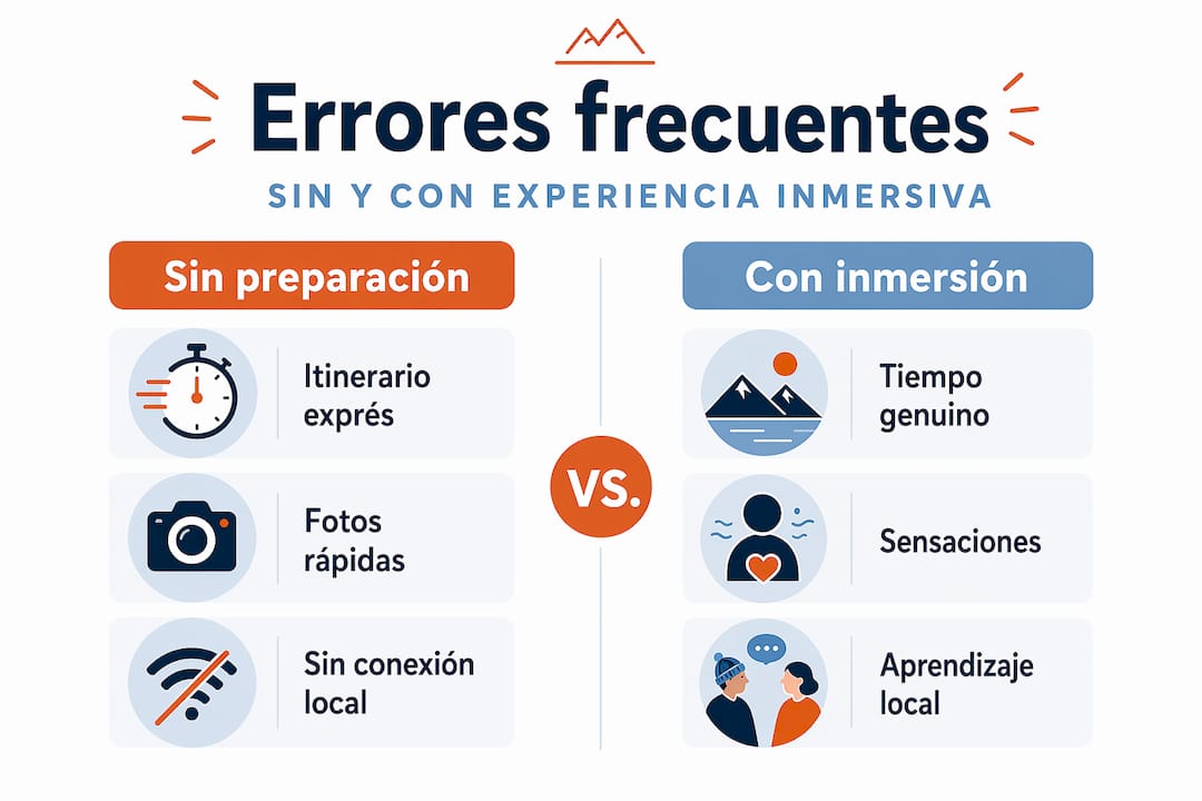 Infografía sobre las diferencias entre vivir Islandia como un viajero auténtico o como un turista convencional