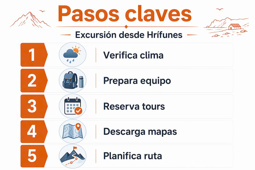 Infografía: guía paso a paso para organizar tu excursión desde Hrífunes