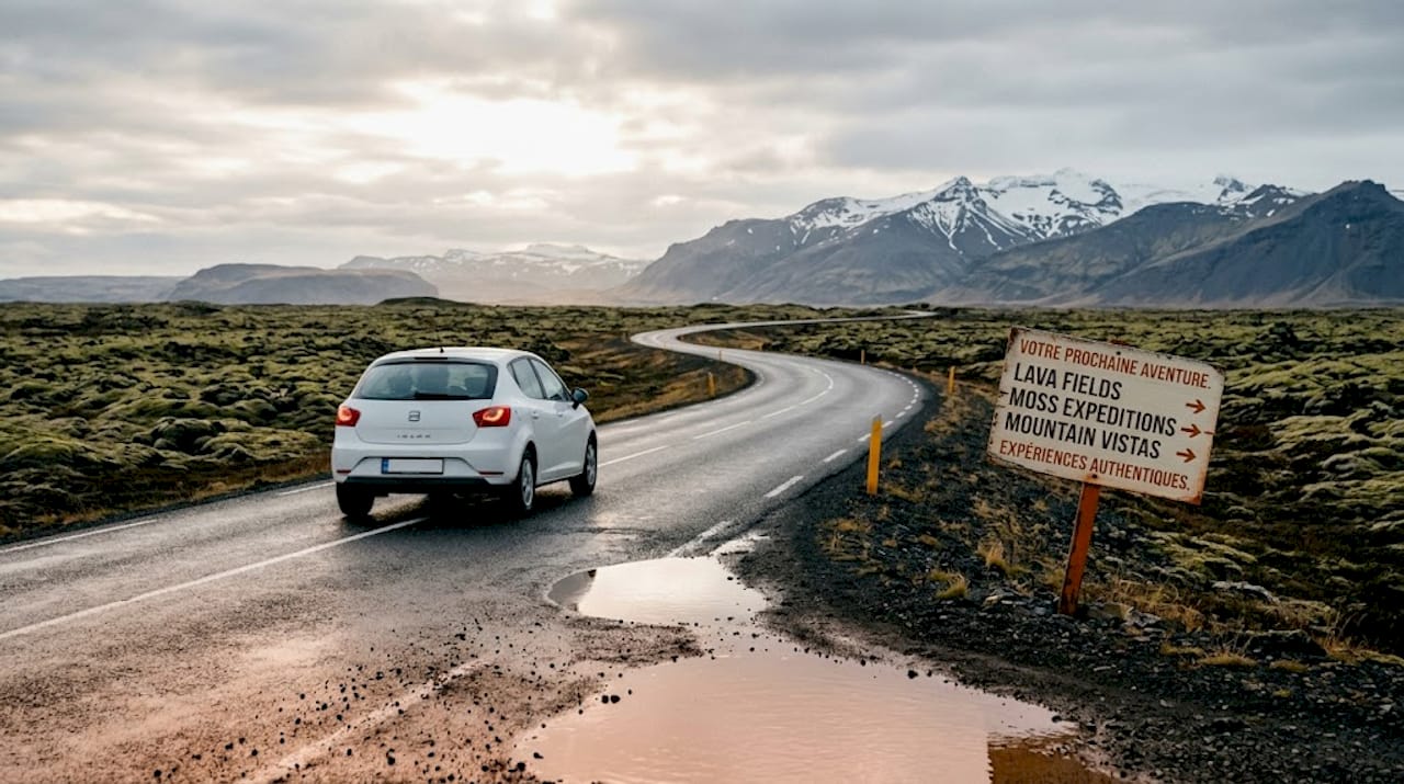 Conduire seul sur la route circulaire en Islande, sans aucune voiture à l’horizon, c’est une sensation de liberté totale.