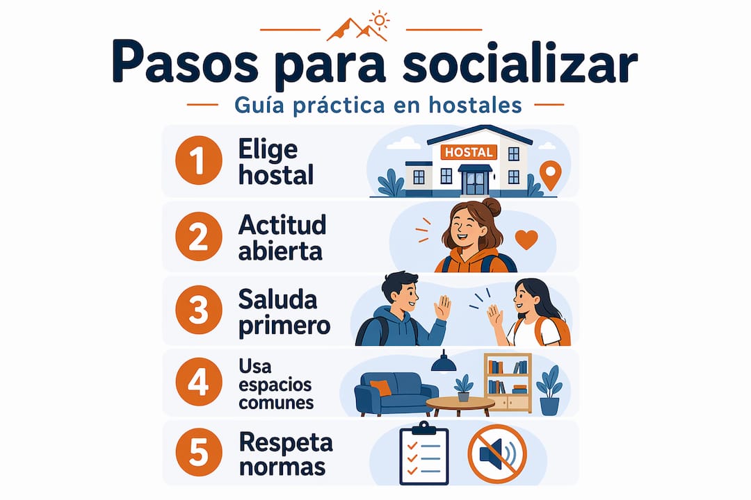 Infografía: consejos para hacer amigos en hostales