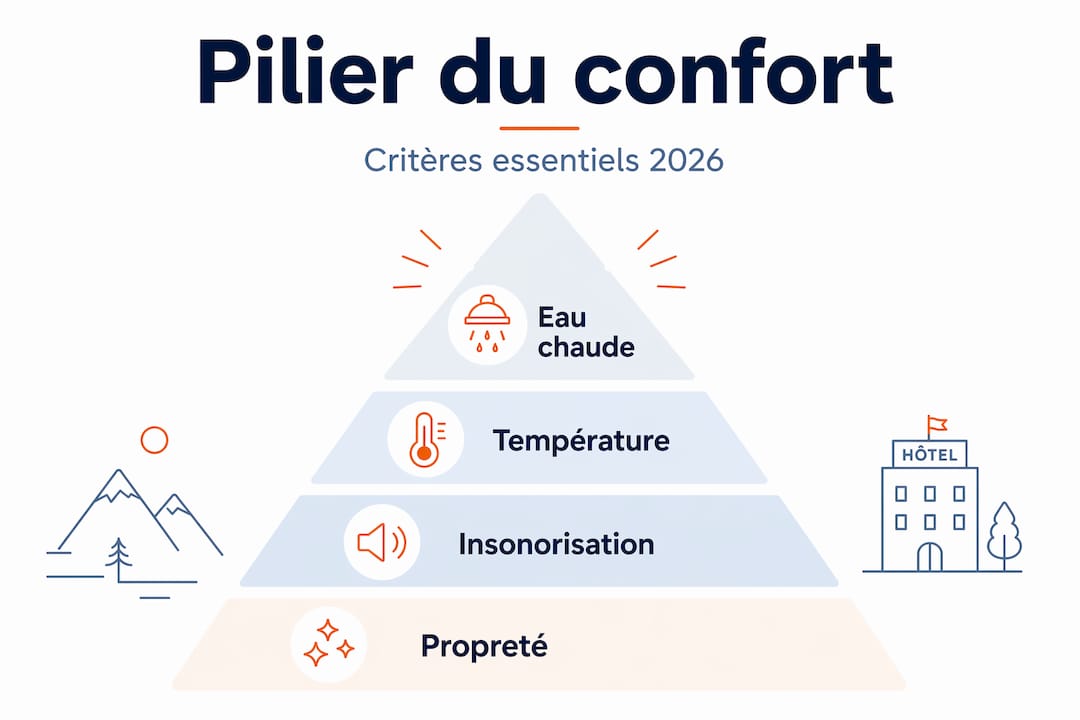 Les critères essentiels du confort dans l’hôtellerie économique, classés par ordre d’importance